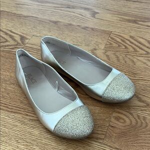 The Children's Place Gold and Cream Ballet Flats